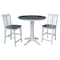 International Concepts Round 36 in Rd Extend Dining Table, 2 San Remo Stools, White/Heather Gray, 36 W, 48 L, 36.1 in H K05-36RXT-27B-S102-2 - alternate 1